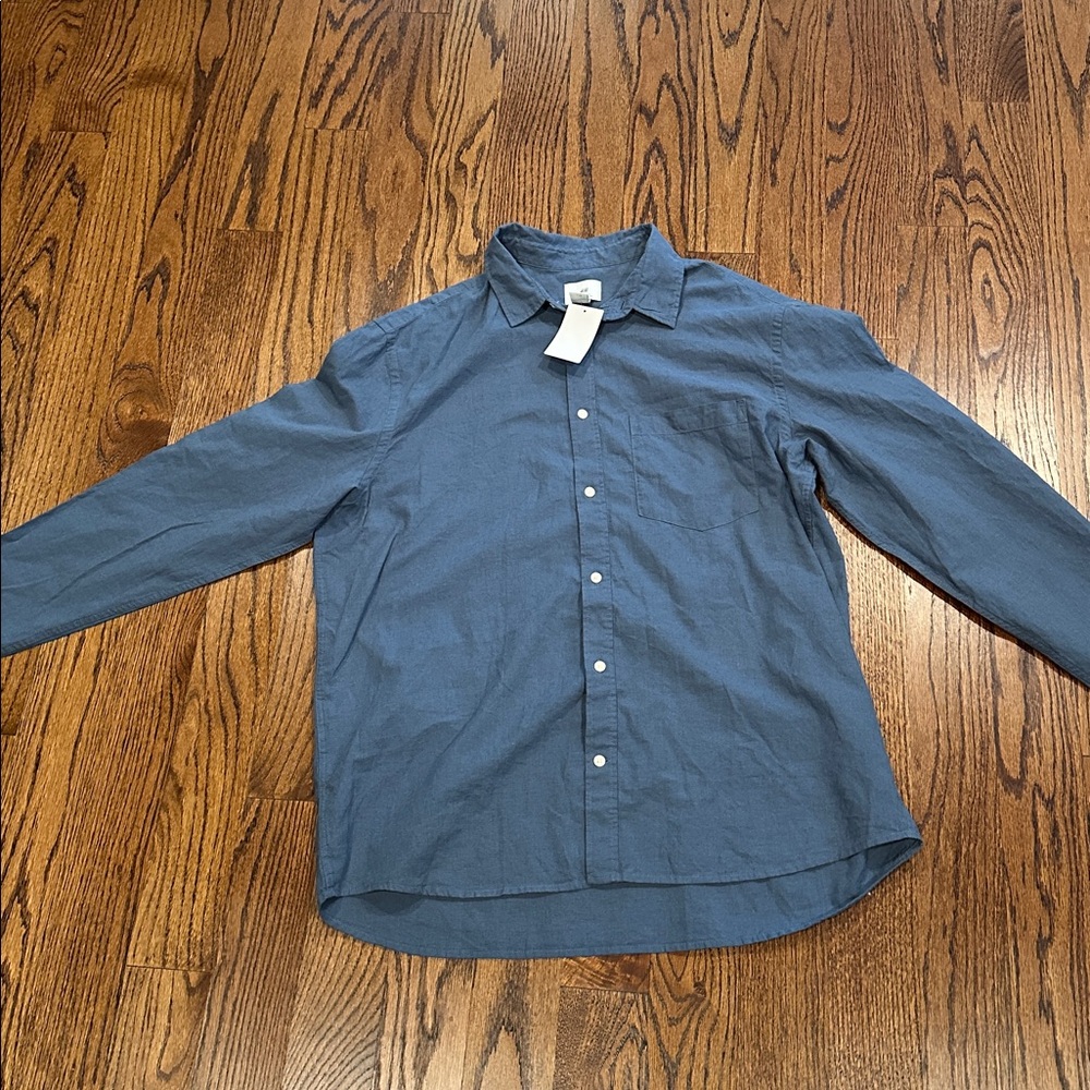 H&M Slate Blue Regular Fit Shirt Men's XL NWT👌 - Picture 2 of 4